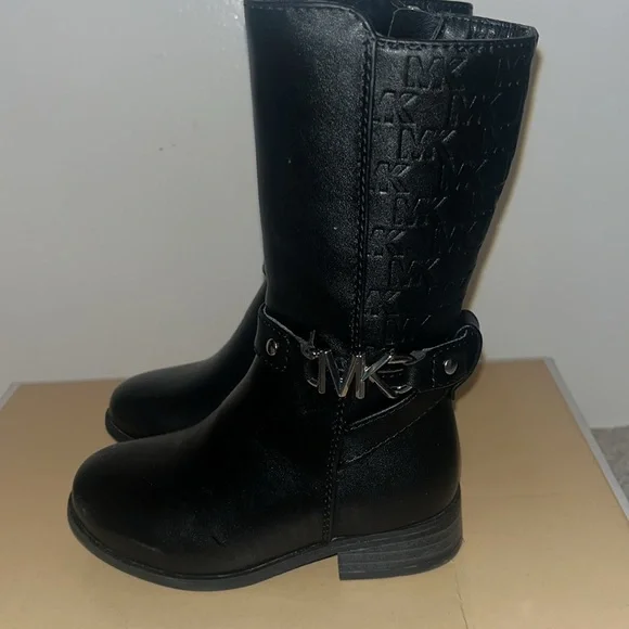 Michael Kors black toddler monogram knee boots - Picture 3 of 5
